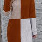 Textured Color Block Round Neck Dress