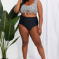 Marina West Swim Sanibel Crop Swim Top and Ruched Bottoms Set in Black