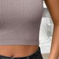 Halter Neck Ribbed Cropped Knit Top