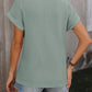 Cable-Knit Round Neck Short Sleeve T-Shirt