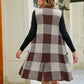 Plaid Lapel Collar Sleeveless Cardigan