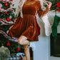 Frill Trim Long Sleeve Mini Dress