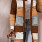 Color Block Open Front Openwork Cardigan