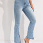 Slit Buttoned Jeans with Pockets