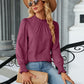 Frill Mock Neck Long Sleeve Blouse