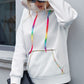 Contrast Stitching Drawstring Raglan Sleeve Hoodie