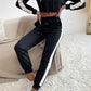 Side Stripe Cropped Hoodie and Jogger Set