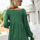 V-Neck Lantern Sleeve Blouse