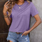 Heathered Round Neck Short Sleeve T-Shirt