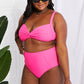 Marina West Swim Take A Dip Twist High-Rise Bikini in Pink