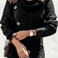 Decorative Button Mock Neck Sweater