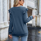 Ruffled Heathered V-Neck Long Sleeve T-Shirt