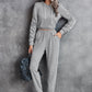 Ruched Raglan Sleeve Hoodie and Joggers Set