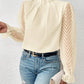 Mock Neck Flounce Sleeve Blouse