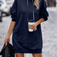 Textured Drawstring Tunic Hoodie