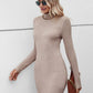 Cutout Mock Neck Long Sleeve Wrap Dress