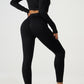 Quarter Zip Raglan Sleeve Top and High Waist Leggings Active Set