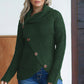 Decorative Button Mock Neck Sweater