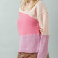 VERY J Color Block Long Sleeve Sweater