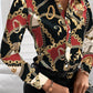 Printed Collared Neck Long Sleeve Shirt