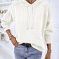 Texture Drawstring Long Sleeve Hooded Sweater