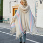 Color Block Fringe Detail Poncho