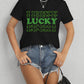 LUCKY Round Neck Short Sleeve T-Shirt