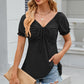 Eyelet Drawstring Short Sleeve T-Shirt