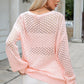 Openwork V-Neck Sweater