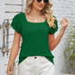 Square Neck Flutter Sleeve T-Shirt