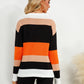 Striped Round Neck Dropped Shoulder Sweater