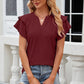 Eyelet Notched Short Sleeve T-Shirt