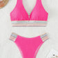 Contrast Textured High Cut Swim Set