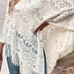 Openwork Fringe Detail Poncho