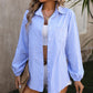 Striped Pocketed Button Up Long Sleeve Shirt