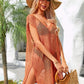 Side Slit Plunge Openwork Cover-Up