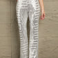 Double Take Sequin High Waist Flared Pants