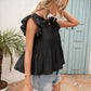 Lace Detail Round Neck Peplum T-Shirt