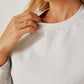 Round Neck Dropped Shoulder Cropped Sweatshirt