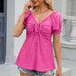 Eyelet Drawstring Short Sleeve T-Shirt