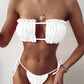 Frill Trim Ruched Bikini Set