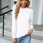 Frill Mock Neck Long Sleeve Blouse