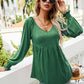 V-Neck Lantern Sleeve Blouse