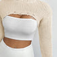 Distressed Long Sleeve Cropped Sweater