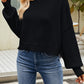 Round Neck Dropped Shoulder Sweater