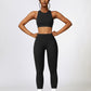 Cutout Cropped Sport Tank and Leggings Set