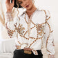 Printed Button Up Long Sleeve Shirt