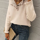 Ruffled Quarter-Button Sweater