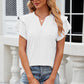 Eyelet Notched Short Sleeve T-Shirt