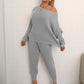 Dolman Sleeve Sweater and Knit Pants Set